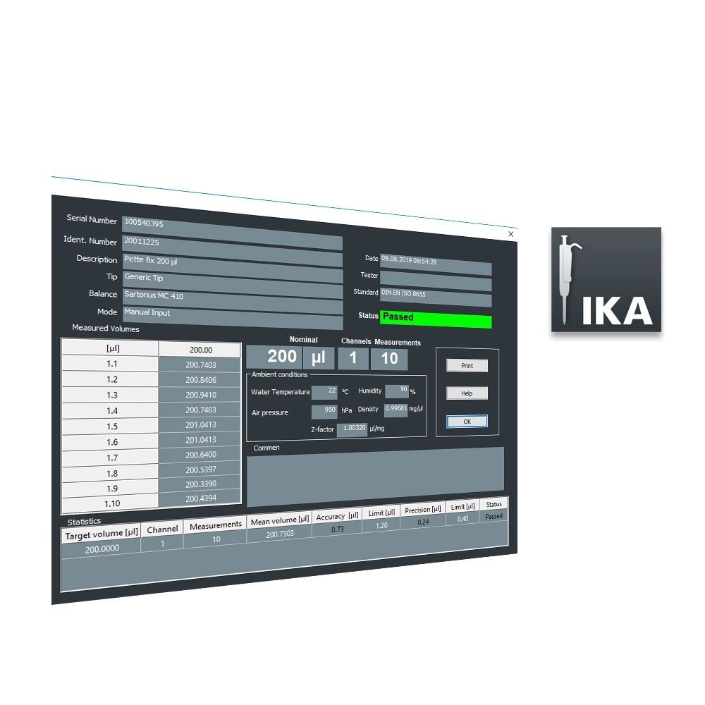 IKA Works Pipette Calibration Software; IKA-0020022141